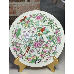 Famille Rose Birds & Butterflies 9" Plate Chinese